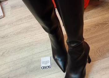 (41) ASOS Design, Czarne kozaki wieczorowe z Londynu, Nowe