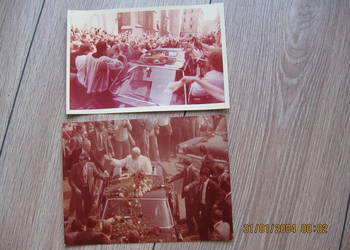 Fiat 130 Jan Paweł II Papież  stara fotografia PRL