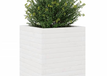Donica ogrodowa biała 40x40x46 cm lite drewno sosnowe WM-3282400