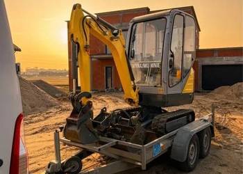 Wynajem mini koparki z lawetą WACKER NEUSON usługi koparką Minikoparka