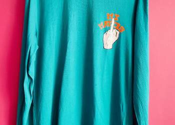 Młodzieżowy T-Shirt Koszulka Długi Rękaw z Nadrukiem Streetwear Cropp M