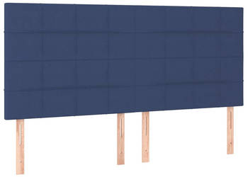 Zagłówek do łóżka z LED niebieski 180x5x118/128 cm tkanina WM-3122444