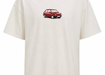 Koszulka bawełniana z haftem Fiat 126p , Logo, Maluch