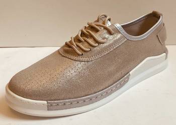 Skórzane złote półbuty Sergio Bardi rozmiar 40 (w20-06)