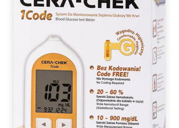 Glukometr Cera Chek do kontroli stężenia cukru we krwi