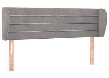 Zagłówek uszak jasnoszary 147x23x78/88 cm aksamitny WM-3117332