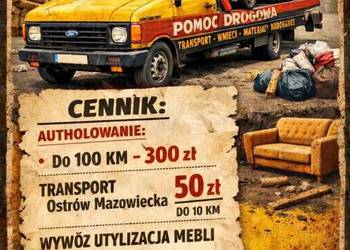 Pomoc drogowa wywóz śmieci odpalanie z kabli itp