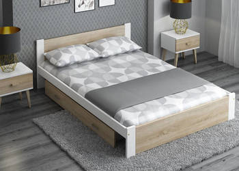 Meble Magnat Łóżko 90x200 DMD 3 białe + dąb sonoma