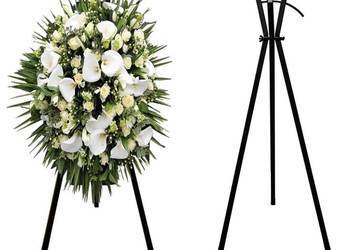 Stojak na wieniec pogrzebowy czarny 140cm