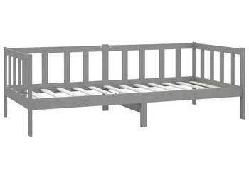 Łóżko dzienne z materacem szare drewno sosnowe 90x200 cm WM-3083606