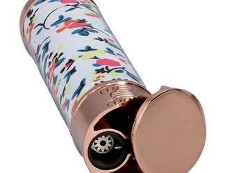 Zapalniczka Żarowa ''Białe tło + kolorowe kwiaty (róż, turkus, żółć)''