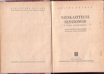 (9568) NIESKAZITELNI SĘDZIOWIE I INNE OPOWIEŚCI – ANATOL FRA