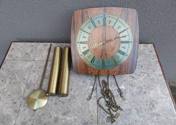 122 Stary zegar ścienny wagowy Brixon łańcuchowy palisander film gongu