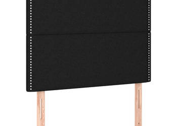 Zagłówek do łóżka z LED czarny 80x5x118/128 cm tkanina WM-3122260
