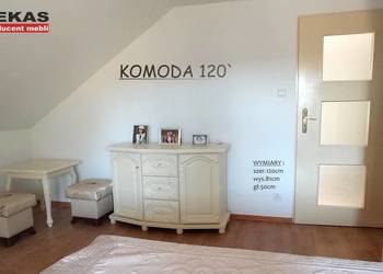 Klasyczna Komoda 120` Wanilia ECRU Biały Dąb Bekas Producent Meble Stylowe