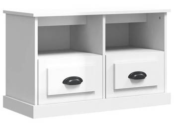 Szafka pod TV biała z połyskiem 80x35x50 cm WM-816282