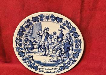 Royal Goedewaagen Holland – talerz dekoracyjny „Die Weinstube” – vintage