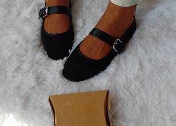 (37/38) ASOS Design/ Czarne baleriny biznesowe z zapięciem z Londynu, NOWE
