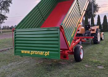 Przyczepa wywrotka jednoosiowa koper trzy strony