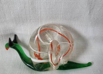 Figurka  mini ŚLIMAK szklo włoskie typu Murano Figurka  mini ŚLIMAK szklo włoskie typu Murano