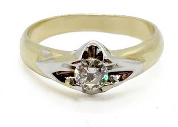 Nowy Złoty Pierścionek Próby 585 4,62g Rozmiar 18 Cyrkonia Ocechowany