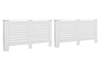 Osłony na kaloryfer 2 szt. białe 152x19x815 cm MDF WM-3051375