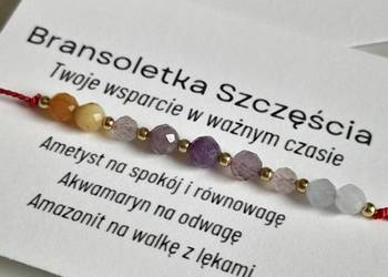 Bransoletka Szczęścia dla Maturzystki Kamienie Naturalne Jedwabny Sznurek