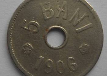 RUMUNIA-5 BANI-1906 r (KRÓL KAROL |)-Z OTWOREM