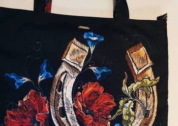 Torba ,,na szczęście ,, z tkaniny wodoodpornej,produkt Polski.