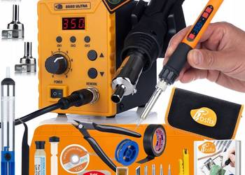 Zestaw Lutowniczy 16w1 | Stacja HOT AIR 700W + Lutownica 80W LCD