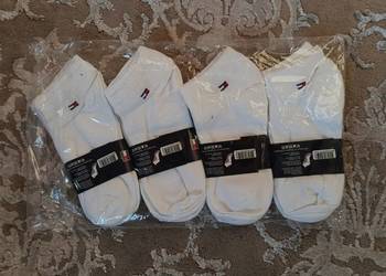 Skarpety, stopki męskie Tommy Hilfiger DRI-FIT - białe 12-pak, roz L