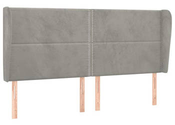 Zagłówek uszak jasnoszary 163x23x118/128 cm aksamit WM-3117870