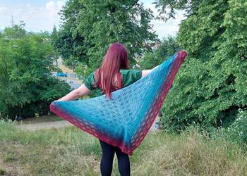 Chusta wykonana na szydełku - RĘKODZIEŁO