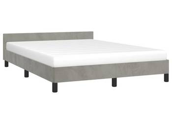vidaXL Rama łóżka z zagłówkiem, jasnoszara(SKU:347573)