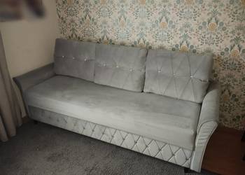 Sofa 235cm glamour tapczan kanapa funkcja spania cyrkonie pikowana z