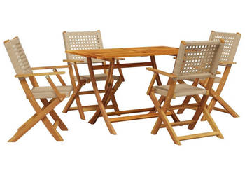 5-cz. zestaw mebli ogrodowych beżowy rattan PE i drewno WM-3281696