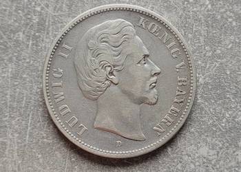 J18) NIEMCY srebro - 5 Marek - 1876 r. - D - Ludwik II
