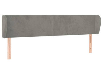 Zagłówek uszak jasnoszary 183x23x78/88 cm aksamitny WM-3116924