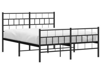Łóżko Metalowe Czarne Rama Łóżka Ze Stelażem 120x190cm WM-355674