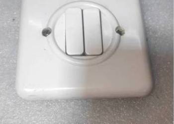 Włącznik Retro podwójny biały  typ A 19 Włącznik Retro podwójny biały  typ A 19