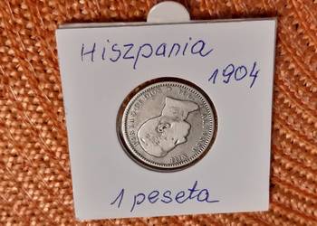 moneta srebrna Hiszpanii z 1904r