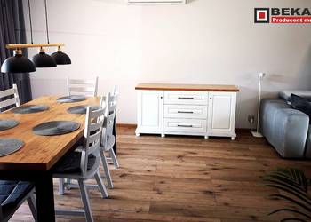 Biała Komoda 120` LONDYN White OAK Śliczna z Dębowym Blatem BEKAS Producent