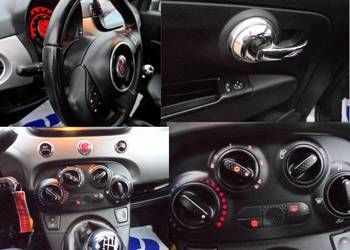 Fiat 500 Kamera tyl i przód_Poł Skóry_Kima internet Led_Navi_Ciemna_Pods