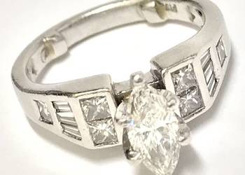 Platynowy PIERŚCIONEK Art Déco BRYLANTY 1.5ct