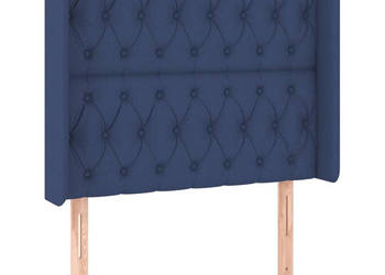 Zagłówek do łóżka z LED niebieski 103x16x118/128 cm tkanina WM-3124380