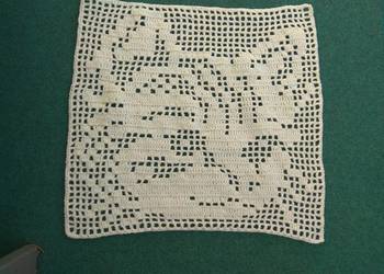 Ozdoba szydełkowa / Kot / ok.58 x 52 cm