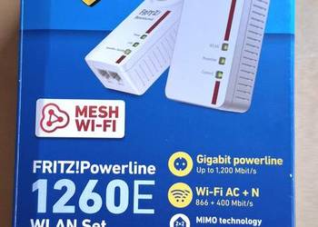 FRITZ! Powerline 1260E WLAN zestaw – w bardzo dobrym stanie