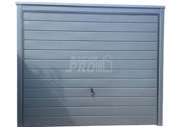 Garaż blaszany 3x8 brama uchylna +drzwi   antracyt Dach spad w tył GP107