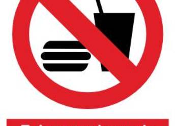 Naklejka BHP Zakaz spożywania posiłków i napojów GC036