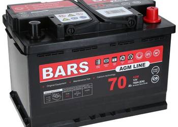 Akumulator Bars AGM LINE 12V 70Ah 760A L3 P+ BM70C